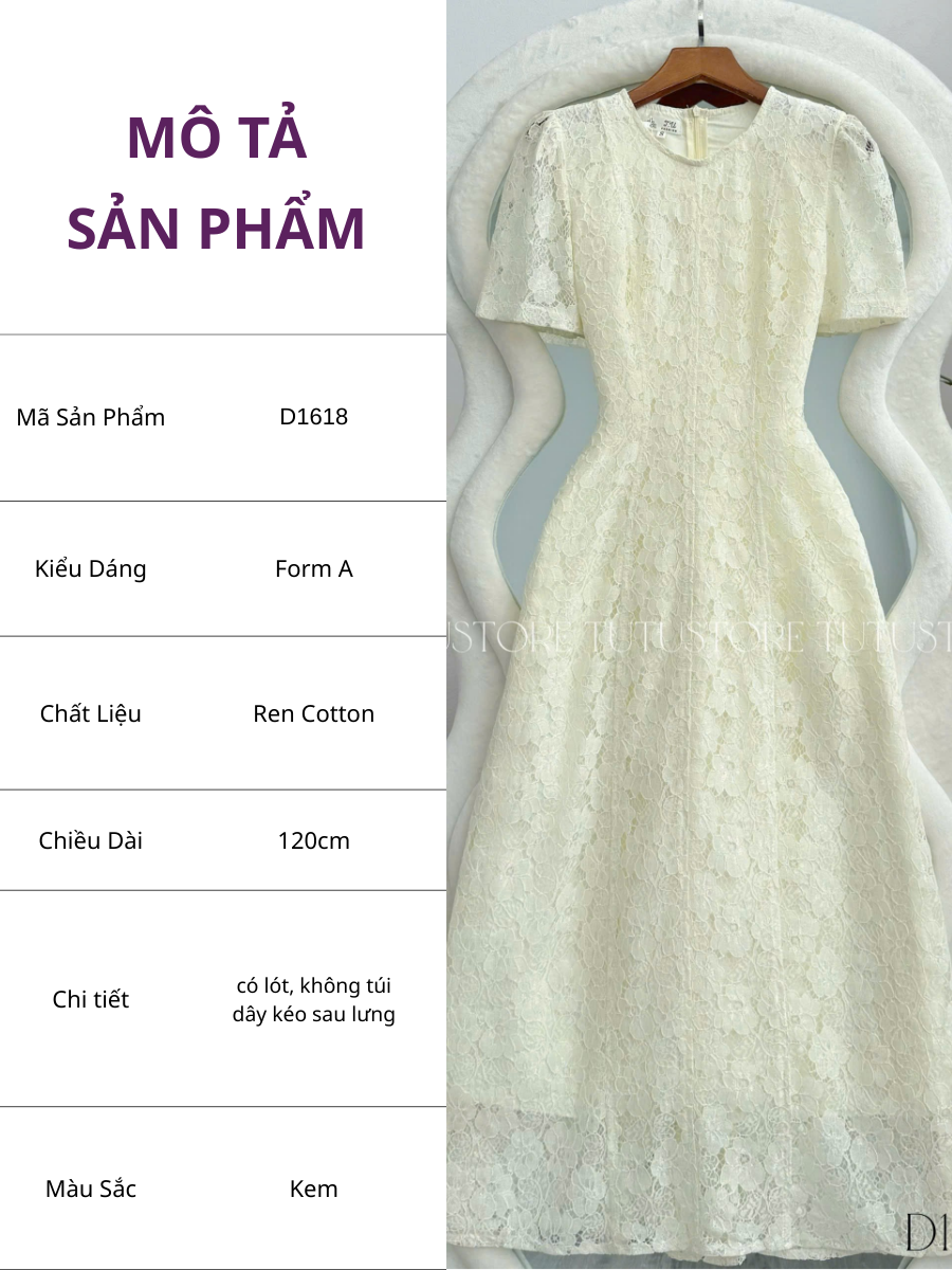 Đầm Thiết Kế Cổ Tròn Dáng Chữ A Đi Tiệc TuTu Store Mã D1618