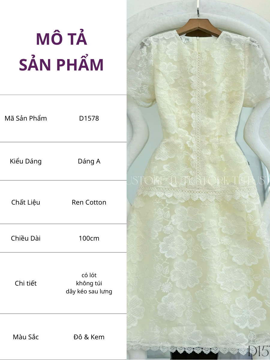 Đầm Thiết Kế Cổ Tròn Dáng Chữ A Đi Tiệc TuTu Store - Mã D1578