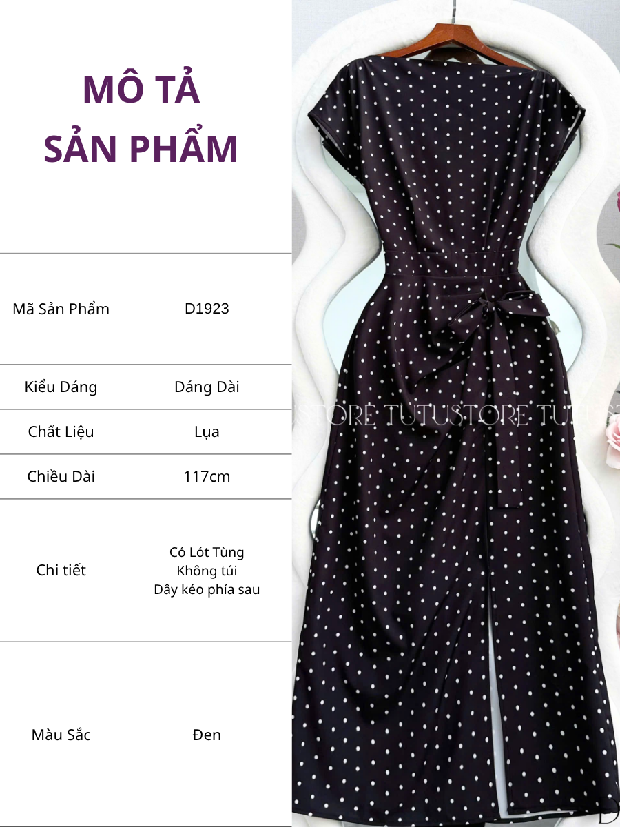 Đầm Thiết Kế Lệch Vai Buộc Eo Dáng Dài Đầm Đi Tiệc TuTu Store Mã D1923