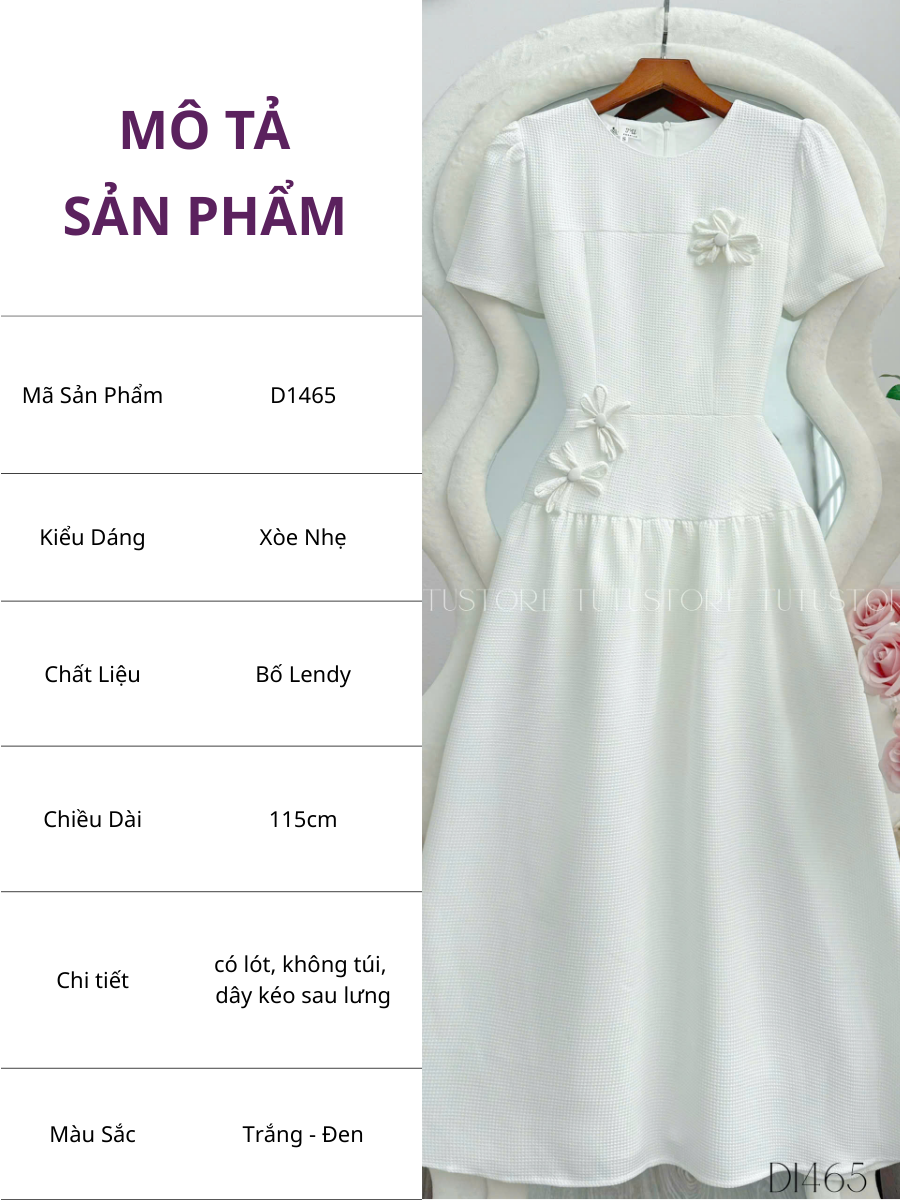 Đầm Bố Lendy Thiết Kế TuTu Store Phù Hợp Đi Tiệc Dành Cho Nữ - Mã D1465