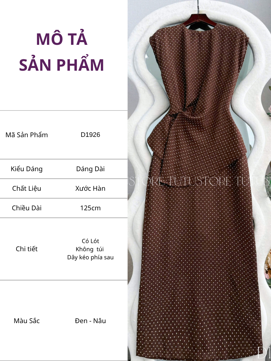 Đầm Thiết Kế Cổ Tròn Tay Hến Chiết Eo Dáng Dài Đầm Đi Tiệc TuTu Store Mã D1926