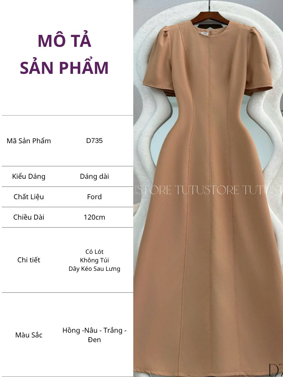Váy Ford Thanh Lịch Thiết Kế TuTu Store - Mã D725