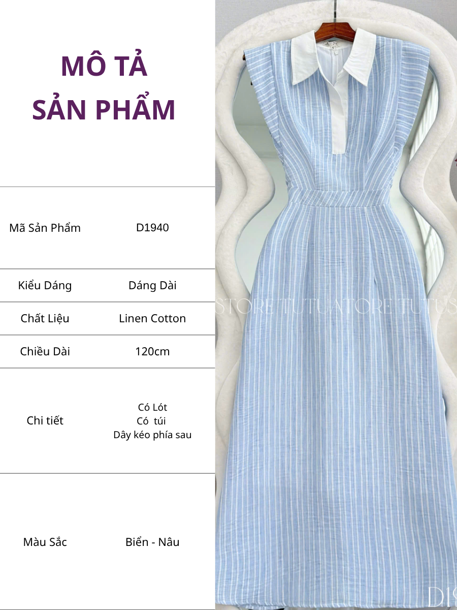 Đầm Thiết Kế Cổ Sơ Mi Dáng Xòe Nhẹ Nhàng Đầm Đi Tiệc TuTu Store Mã D1940