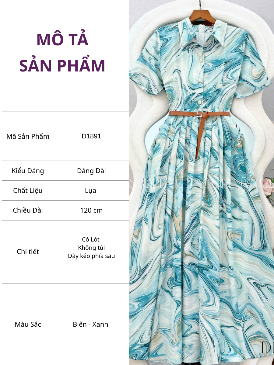 Đầm Thiết Kế Cổ Sơ Mi Dáng Xòe Đầm Đi Tiệc TuTu Store Mã D1891