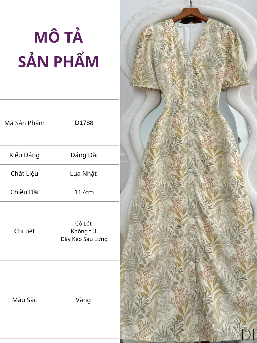 Đầm Thiết Kế Cổ Tim Dáng Dài Tôn Dáng Đi Chơi TuTu Store Mã D1788