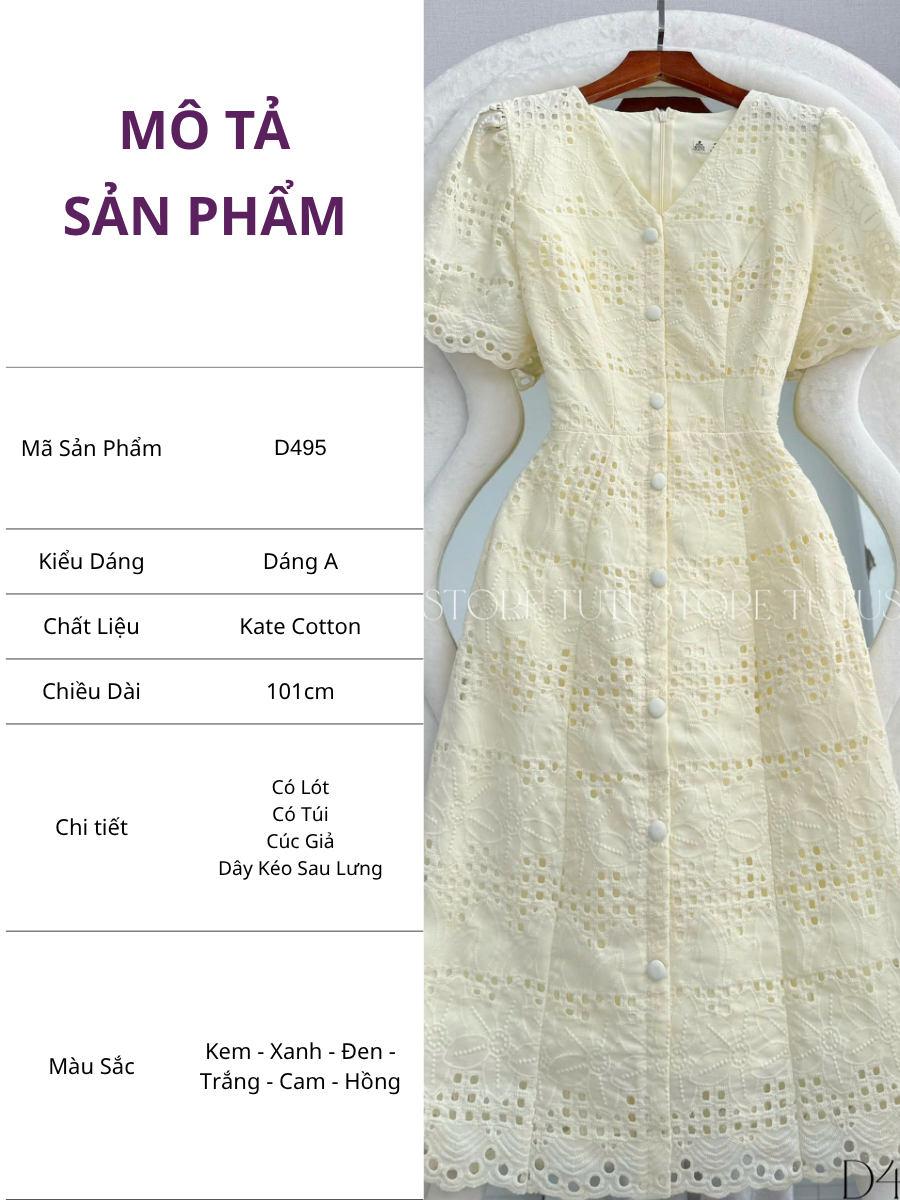 Đầm Thiết Kế Tutu Store - Mã D495