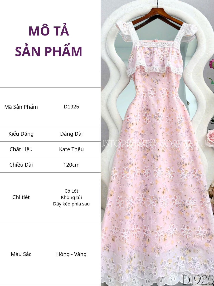 Đầm Thiết Kế Hai Dây Bèo Nhún Dáng Dài Đầm Đi Tiệc TuTu Store Mã D1925