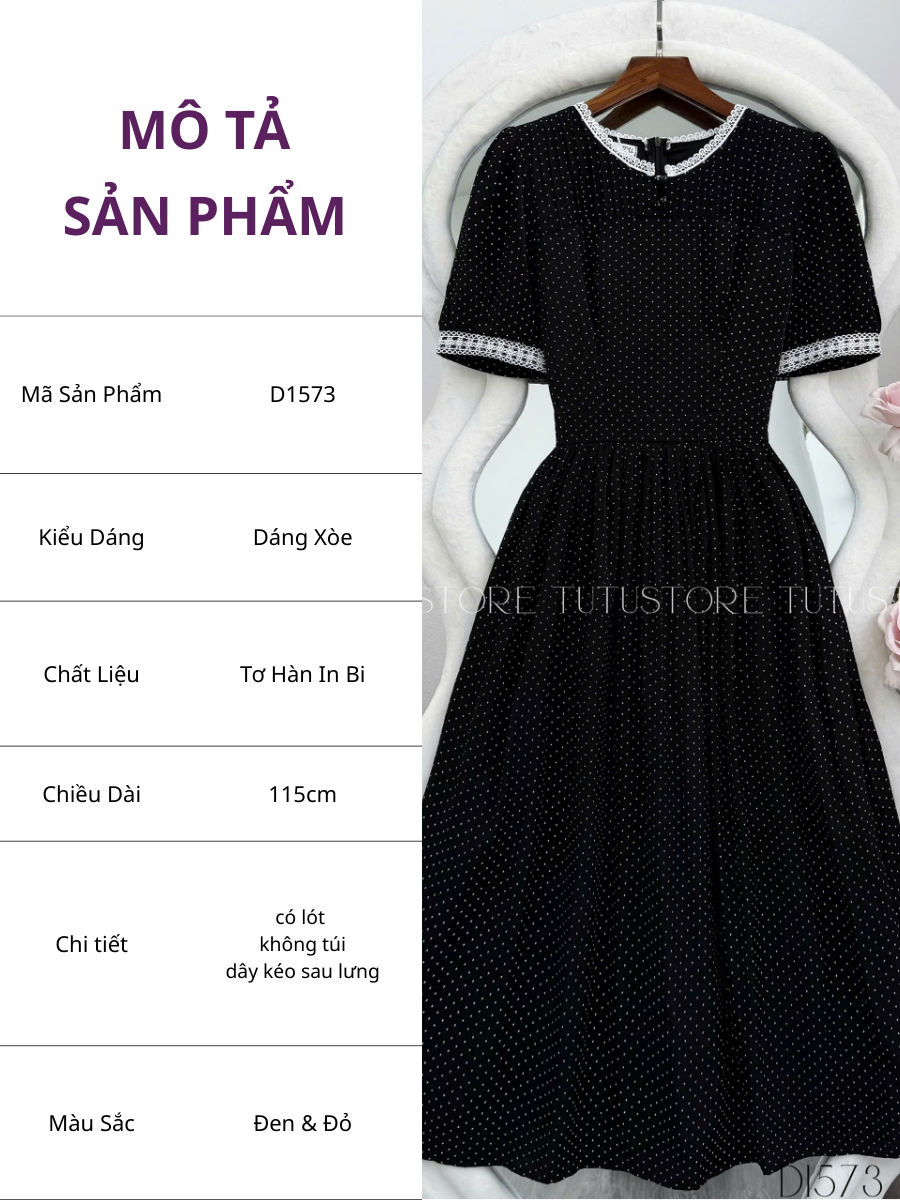 Đầm Thiết Kế Dáng Xòe TuTu Store - Mã D1573