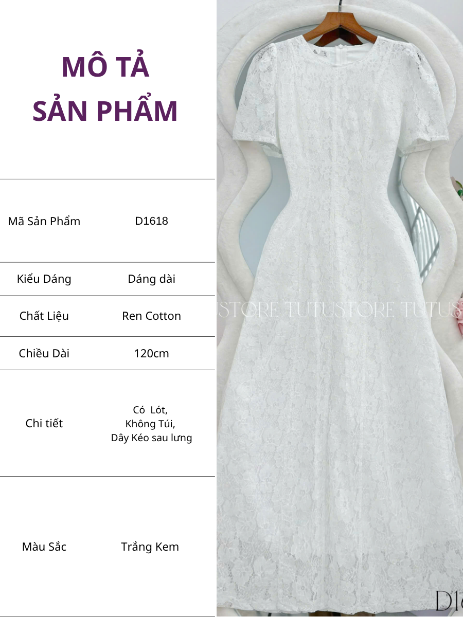 Đầm Thiết Kế Cổ Tròn Dáng Chữ A Đi Tiệc TuTu Store Mã D1618