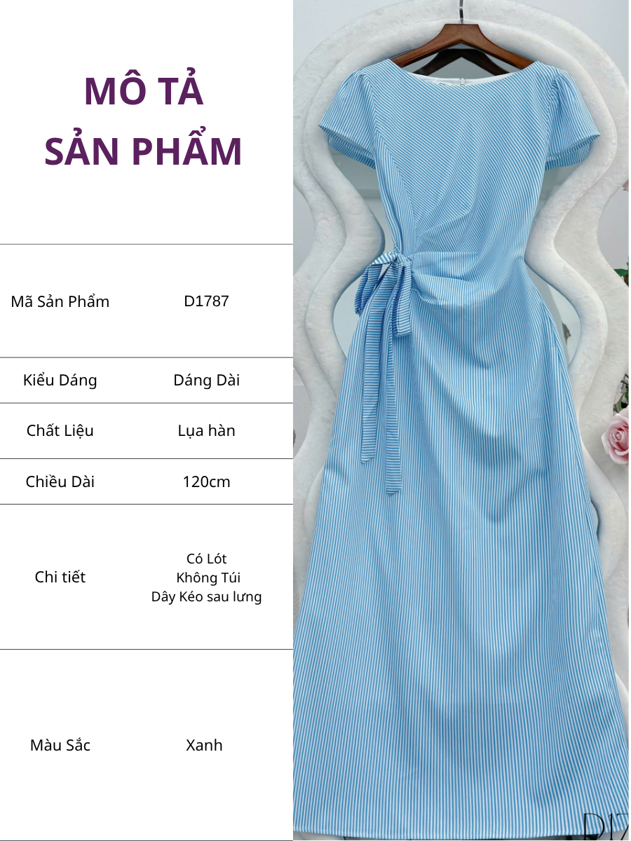Đầm Thiết Kế Cổ Tròn Buộc Eo Dáng Dài Đi Chơi TuTu Store Mã D1787