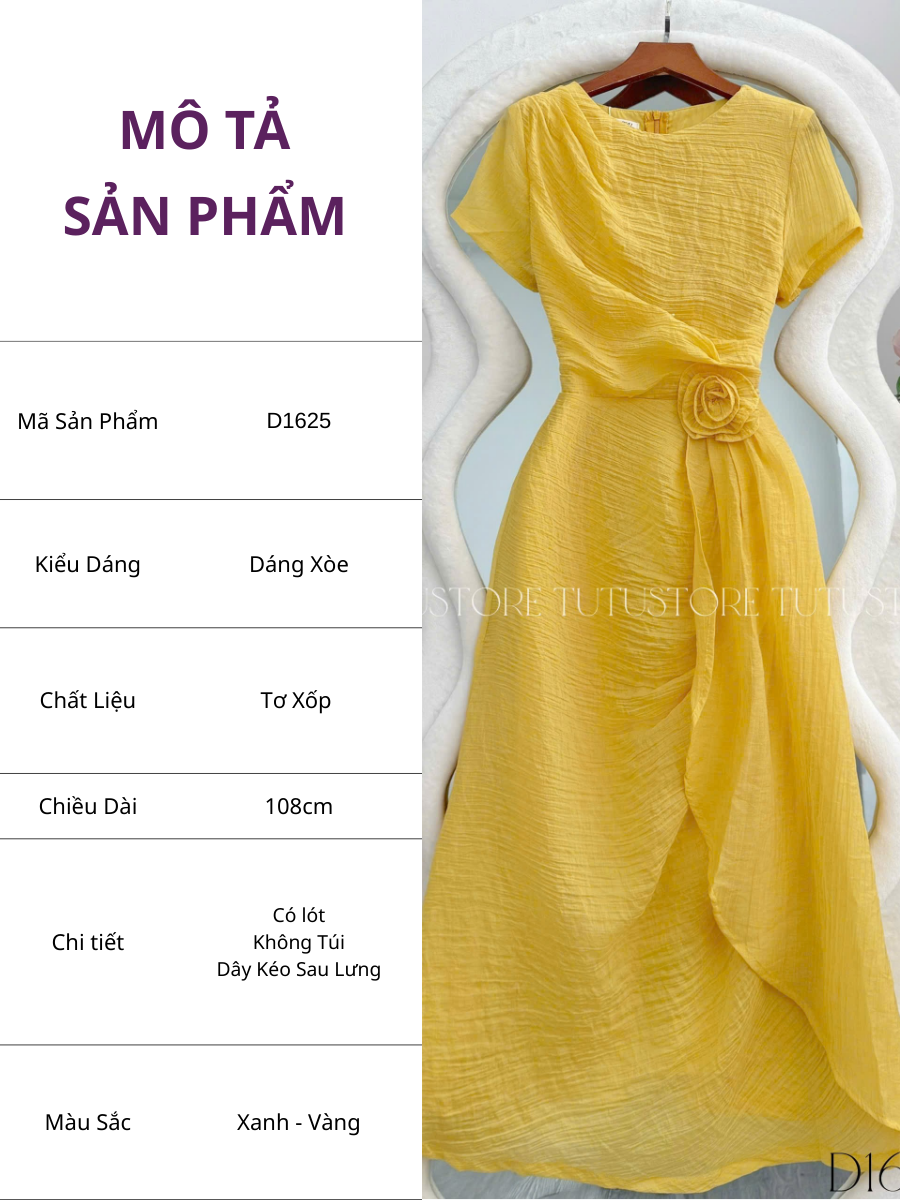 Đầm Thiết Kế Cổ Tròn Nhẹ Nhàng Đi Chơi TuTu Store Mã D1625