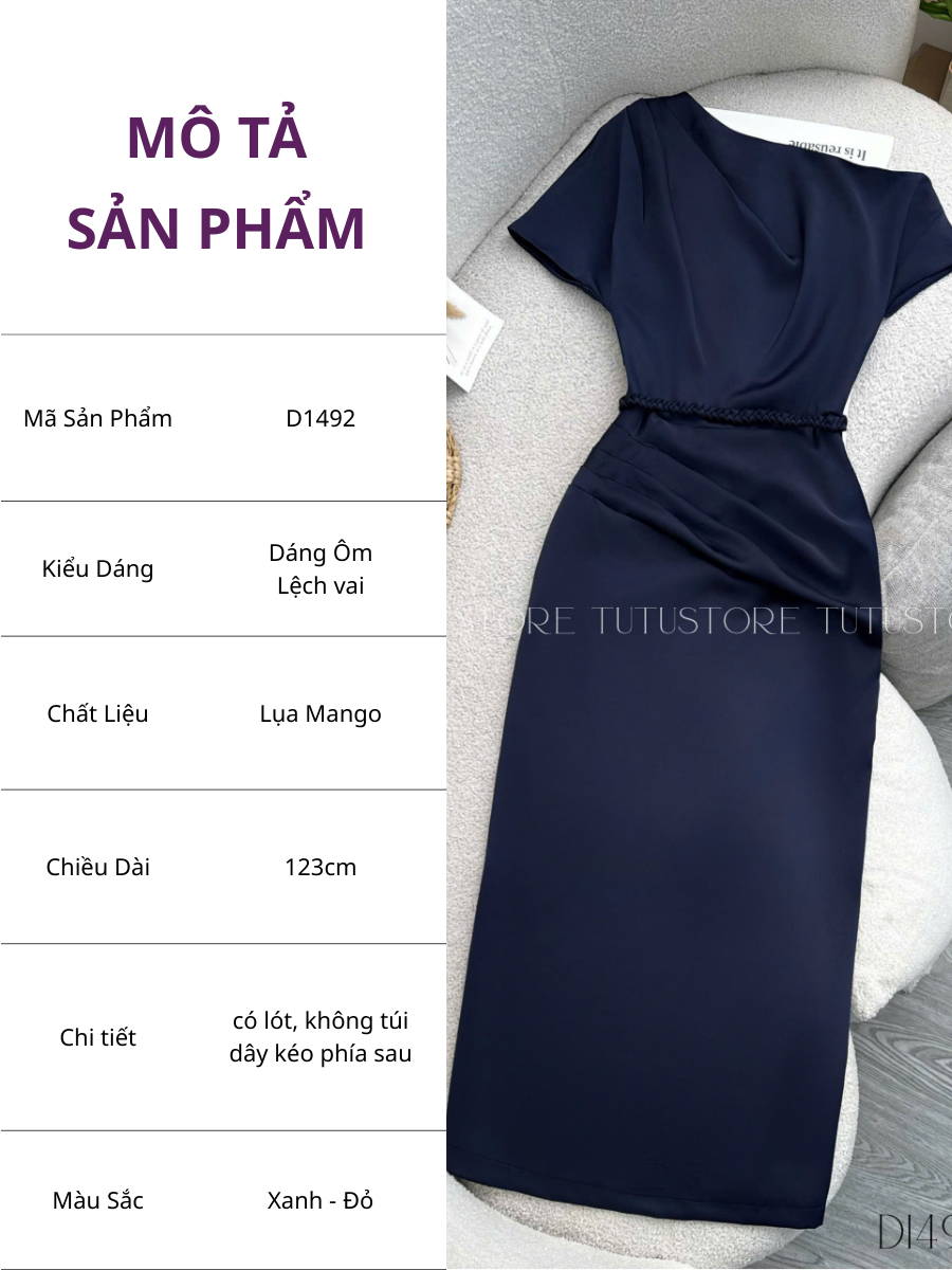 Đầm thiết kế lệch vai đi tiệc TuTu Store - Mã D1492