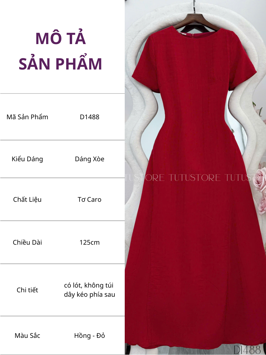 Đầm Xinh Thiết Kế TuTu Store - Mã D1488