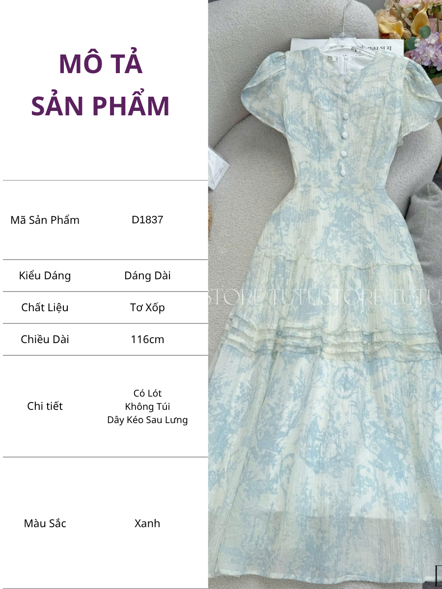 Đầm Thiết Kế Cổ Tròn Tùng Xòe Nhẹ Nhàng Công Sở TuTu Store Mã D1837