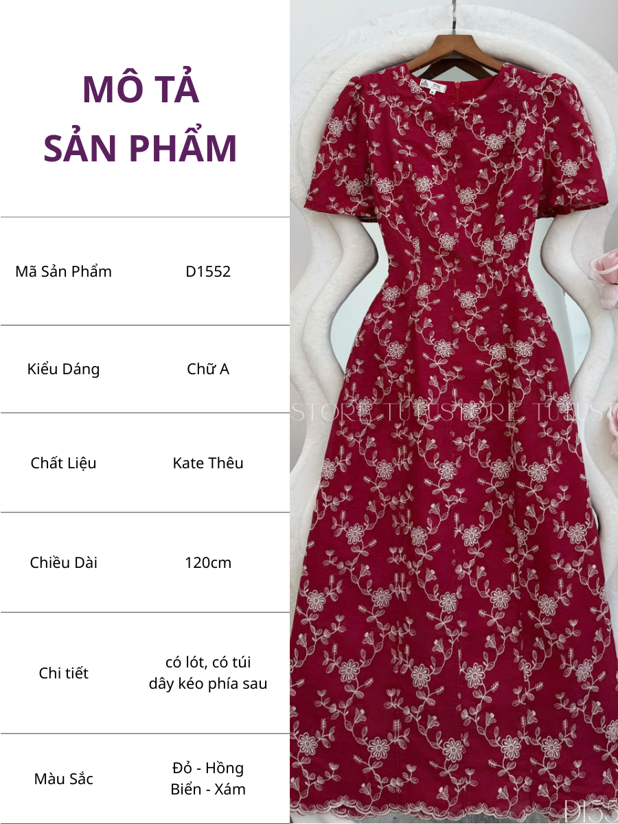 Đầm thiết kế cổ tròn đi tiệc TuTu Store - Mã D1552