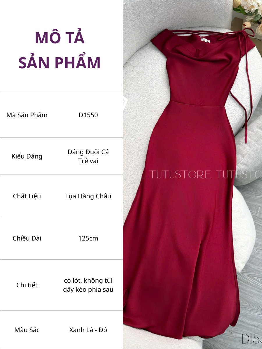 Đầm thiết kế trễ vai đuôi cá đi tiệc TuTu Store - Mã D1550