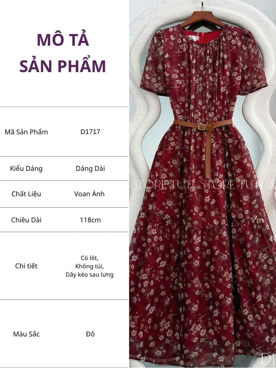 Đầm Thiết Kế Cổ Tròn Dáng Xòe Đi Chơi TuTu Store Mã D1717