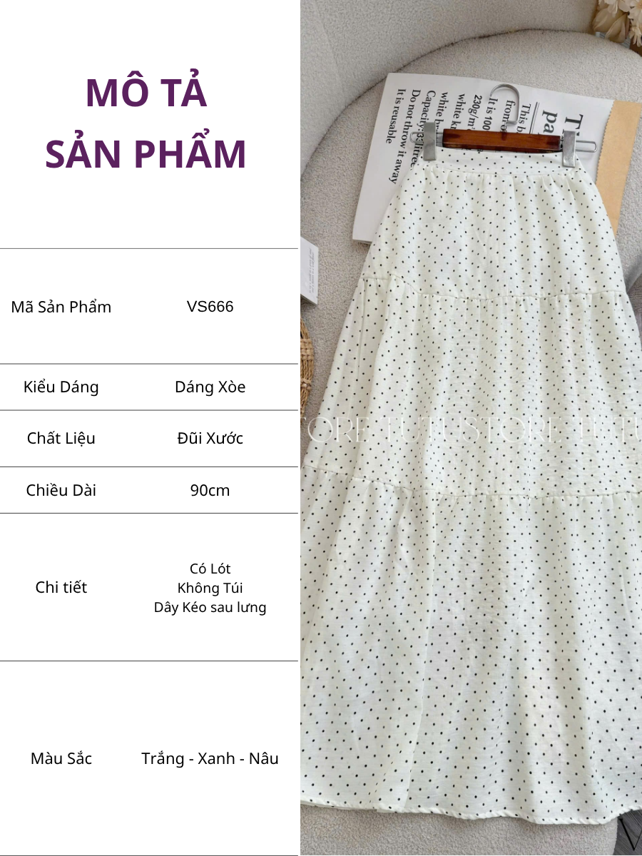 Chân Váy Thiết Kế Dáng Dài Xòe Nhẹ Nhàng Đi Chơi TuTu Store Mã VS666