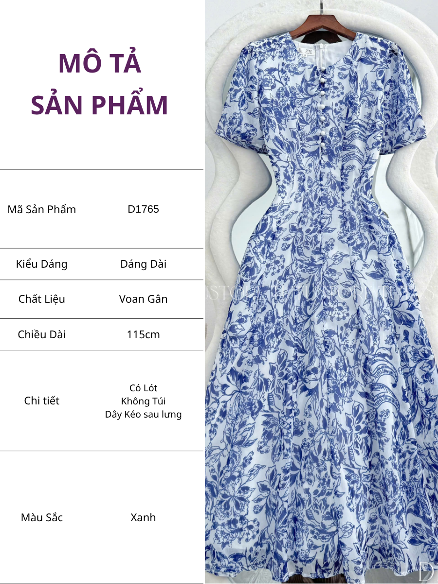 Đầm Thiết Kế Cổ Tròn Dáng Xòe Đi Chơi TuTu Store Mã D1765