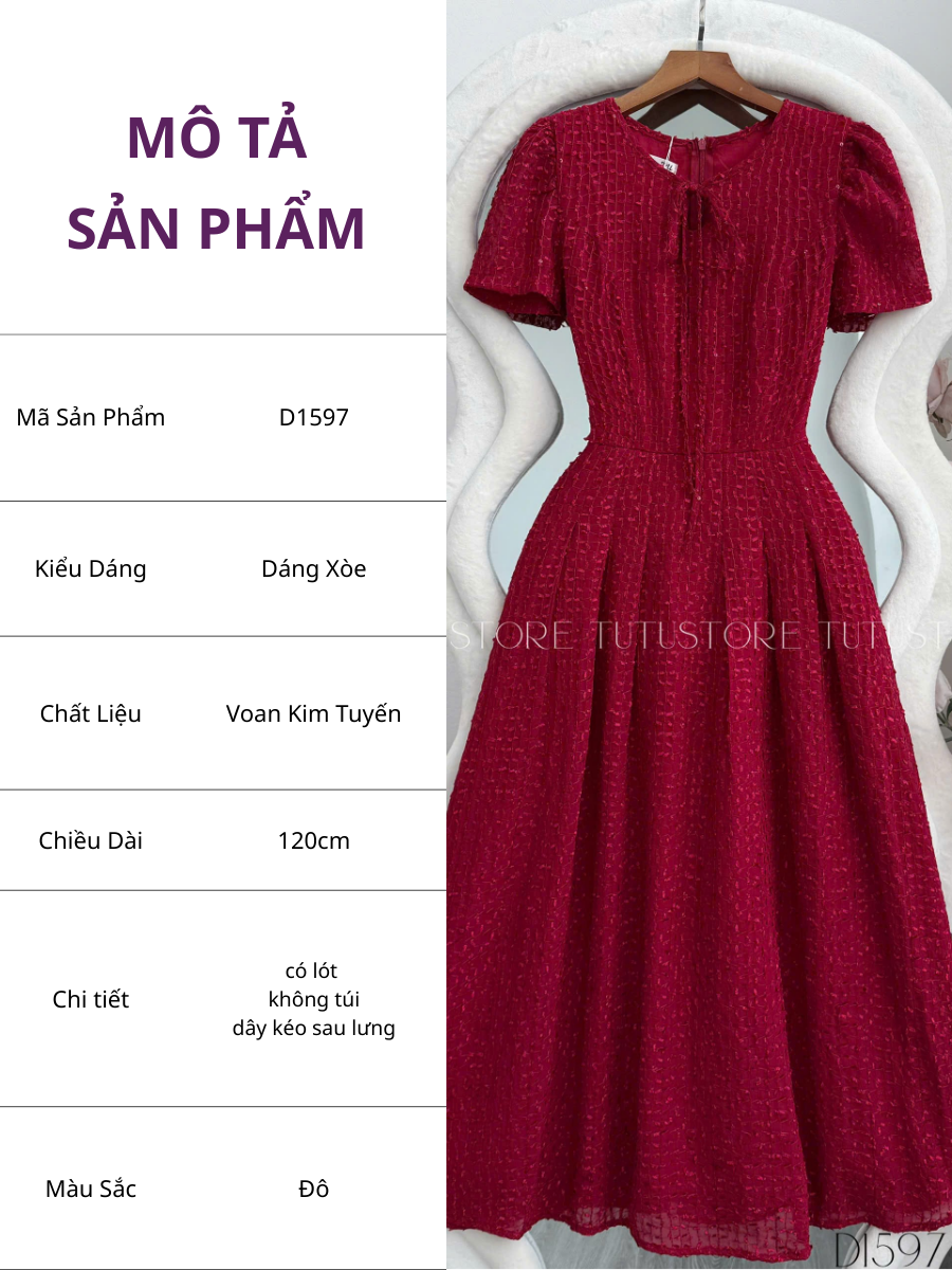 Đầm Thiết Kế Dáng Xòe Đi Tiệc TuTu Store Mã D1597