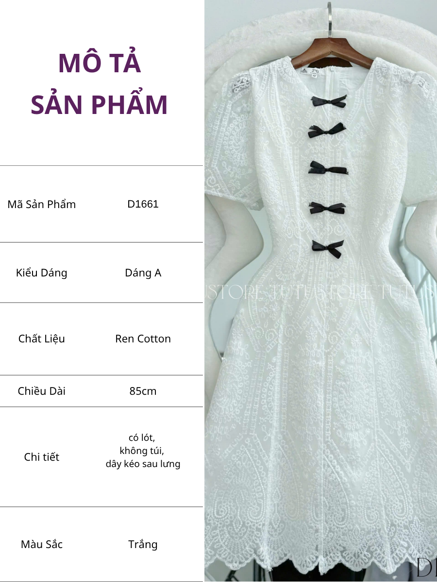 Đầm Thiết Kế Cổ Tròn Đính Nơ Thanh Lịch Đi Tiệc TuTu Store Mã D1661
