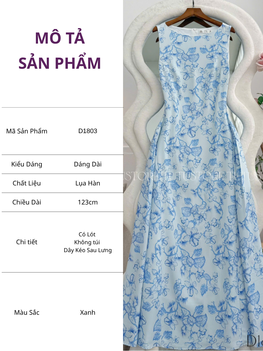 Đầm Thiết Kế Dáng Xòe Đơn Giản Đi Chơi TuTu Store Mã D1803