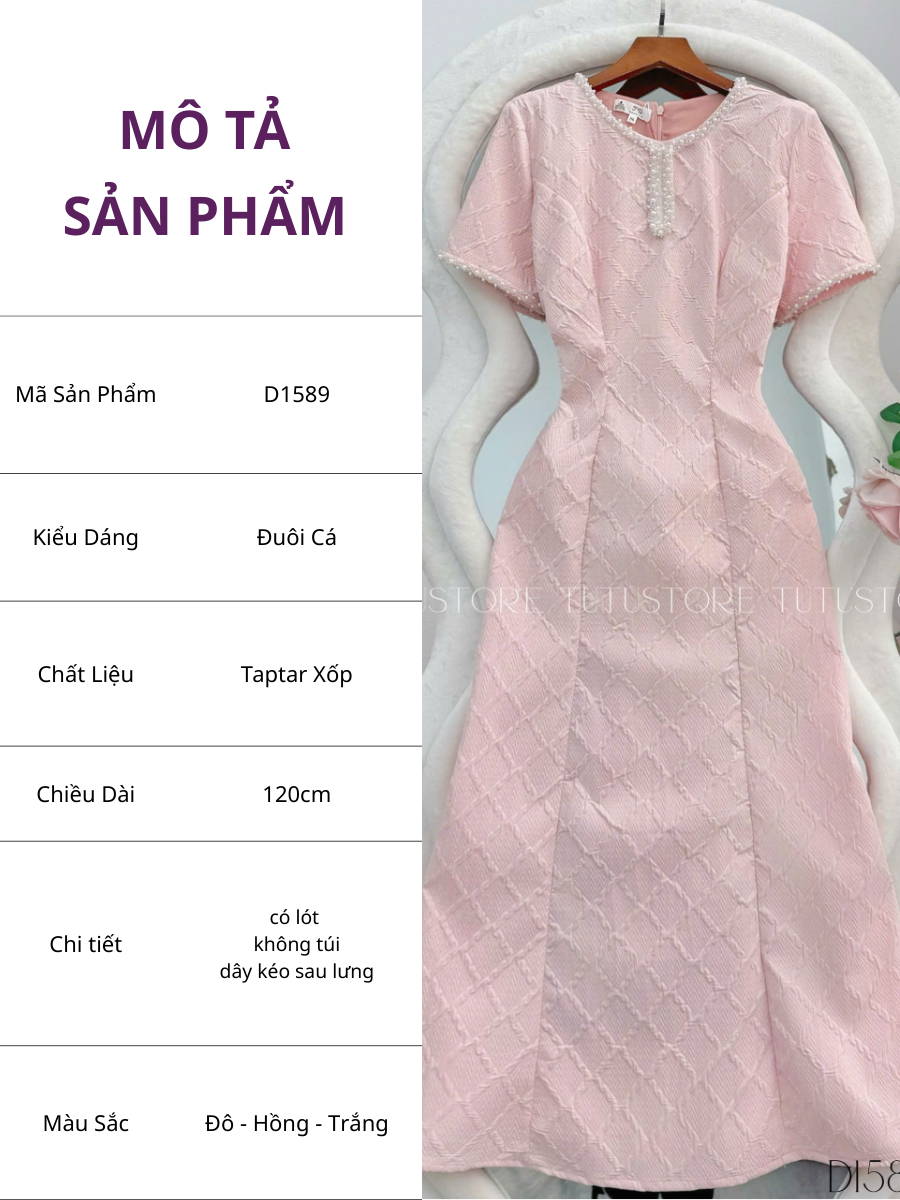 Đầm Thiết Kế Cổ Tròn Đi Tiệc TuTu Store - Mã D1589