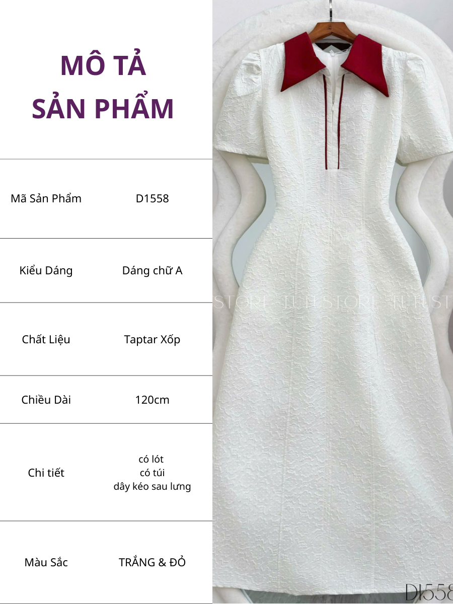 Đầm thiết kế cổ sơ mi công sở TuTu Store - Mã D1558
