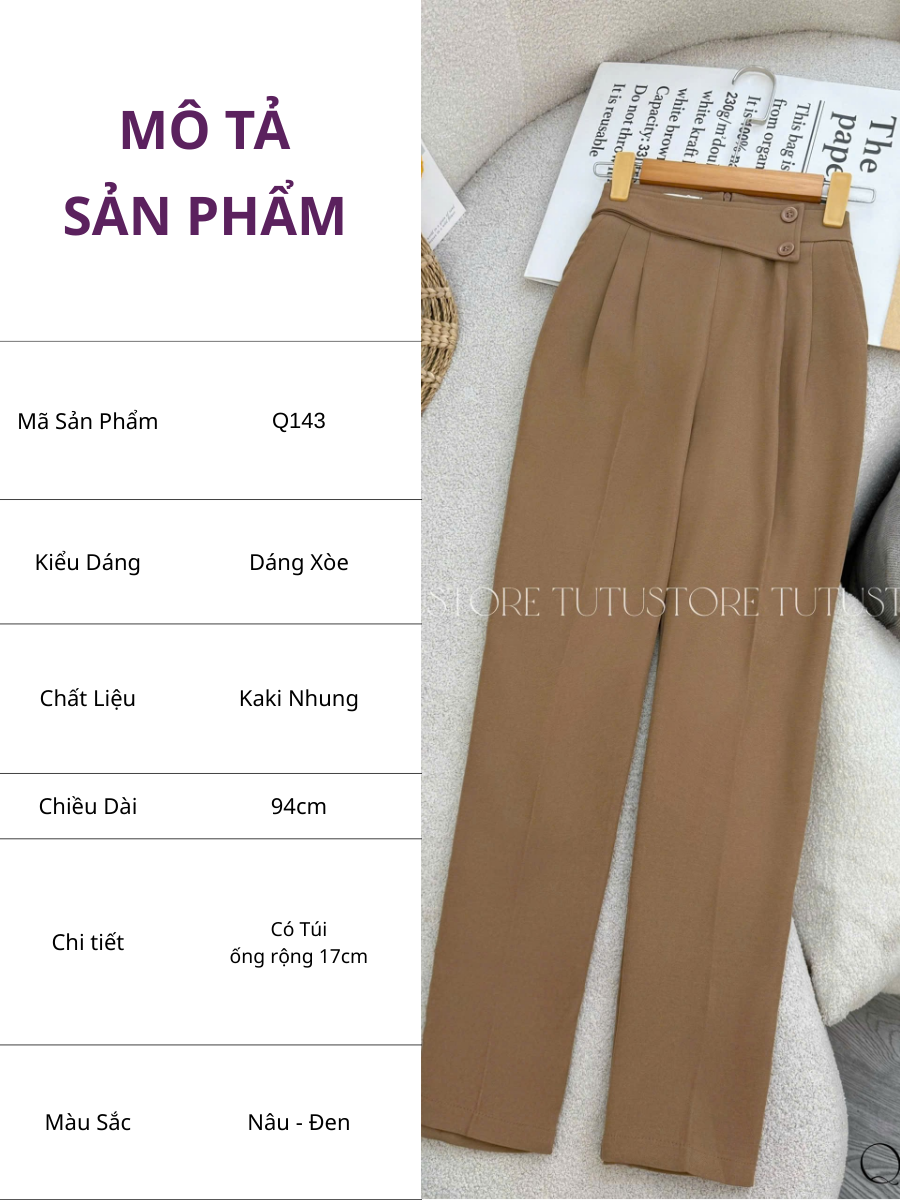Quần Dài Thiết Kế Baggy Công Sở TuTu Store Mã Q143