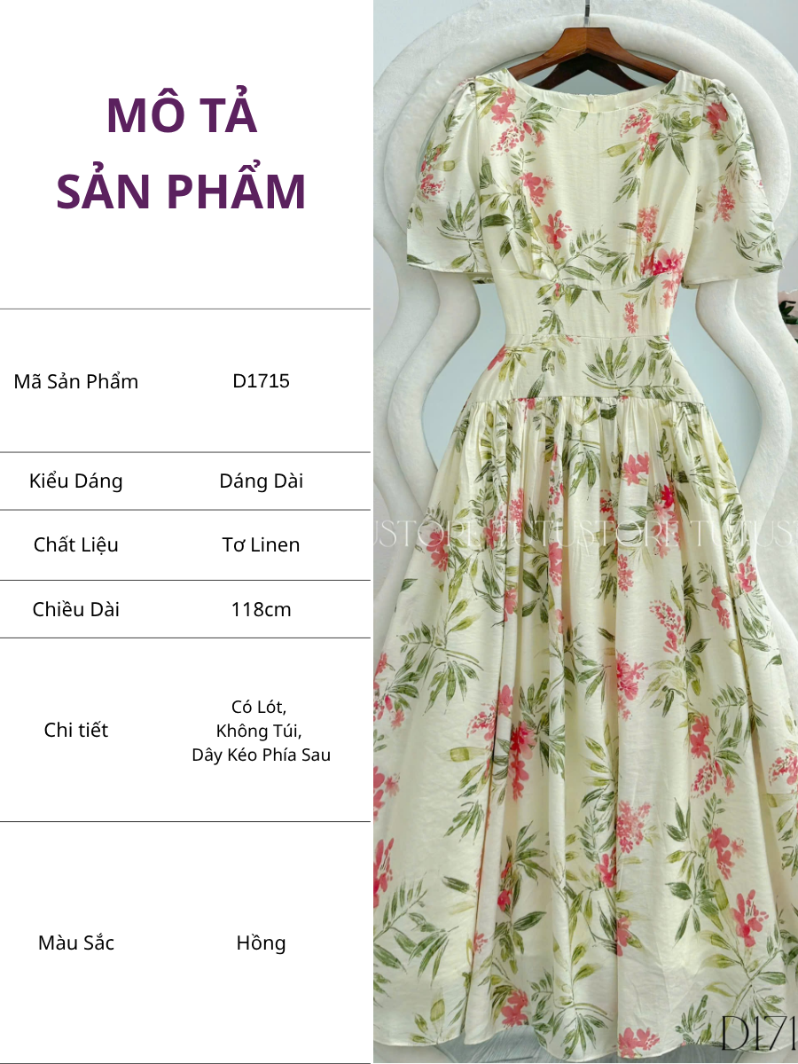 Đầm Thiết Kế Cổ Tròn Dáng Xòe Đi Chơi TuTu Store Mã D1715