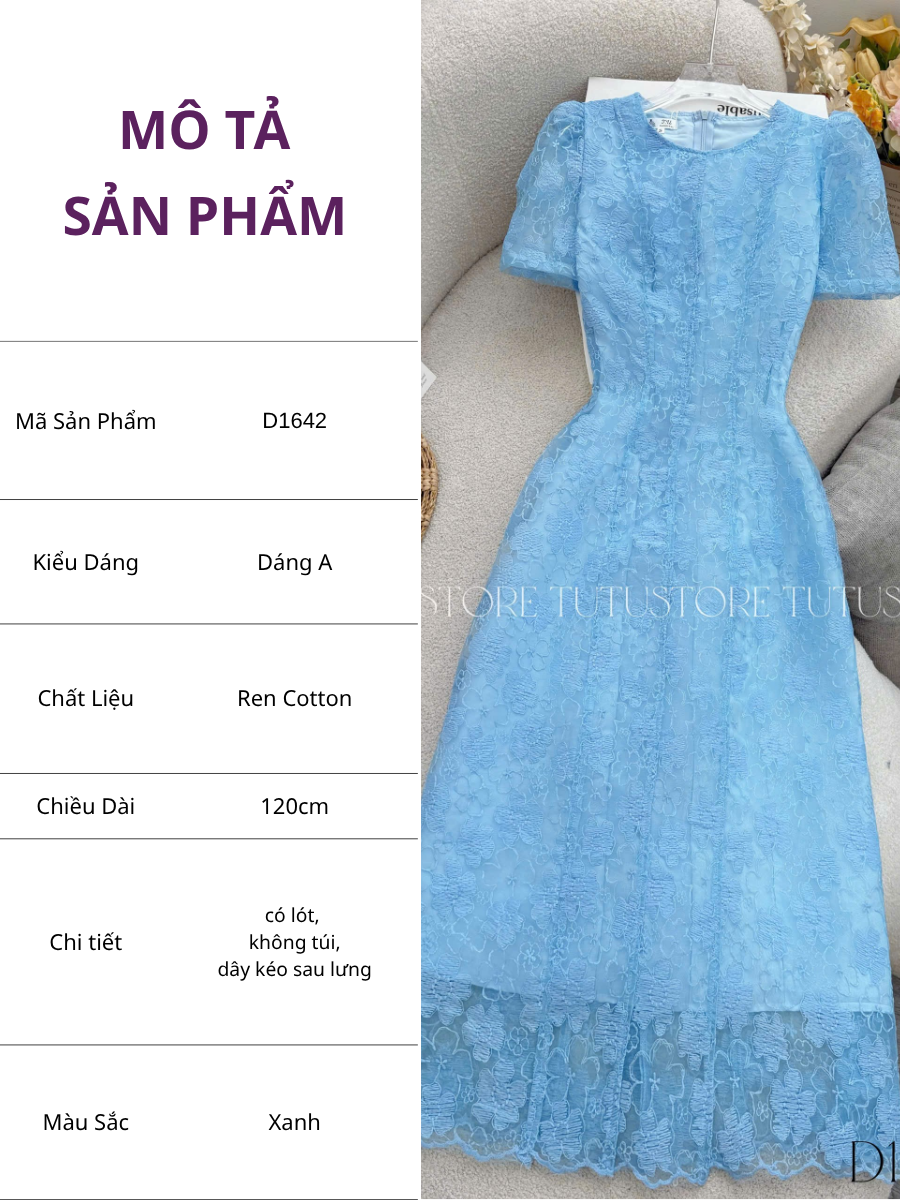 Đầm Thiết Kế Chữ A Dáng Dài Đi Tiệc TuTu Store Mã D1642