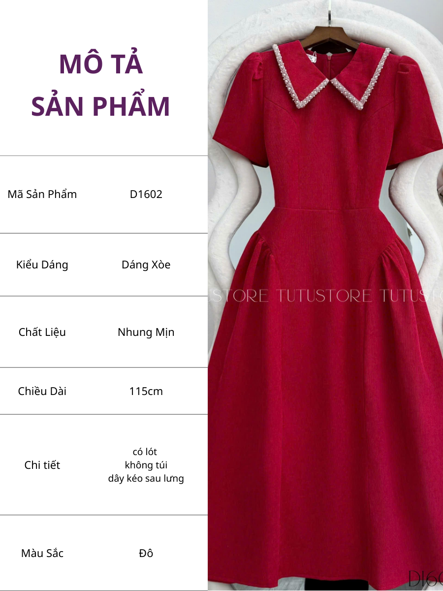 Đầm Thiết Kế Dáng Xòe Đi Tiệc TuTu Store Mã D1602