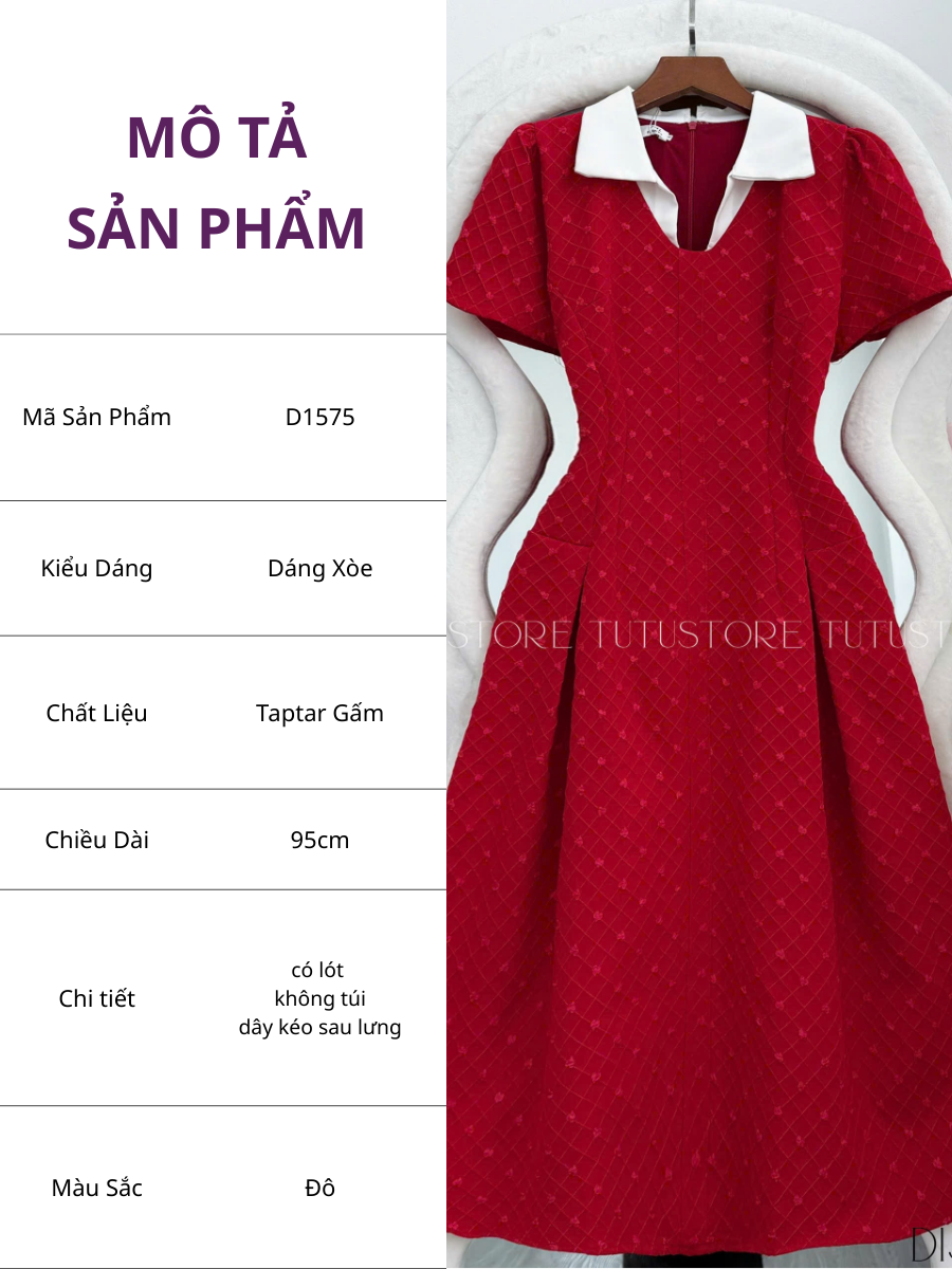 Đầm thiết kế cổ chữ V đi tiệc TuTu Store - Mã D1575