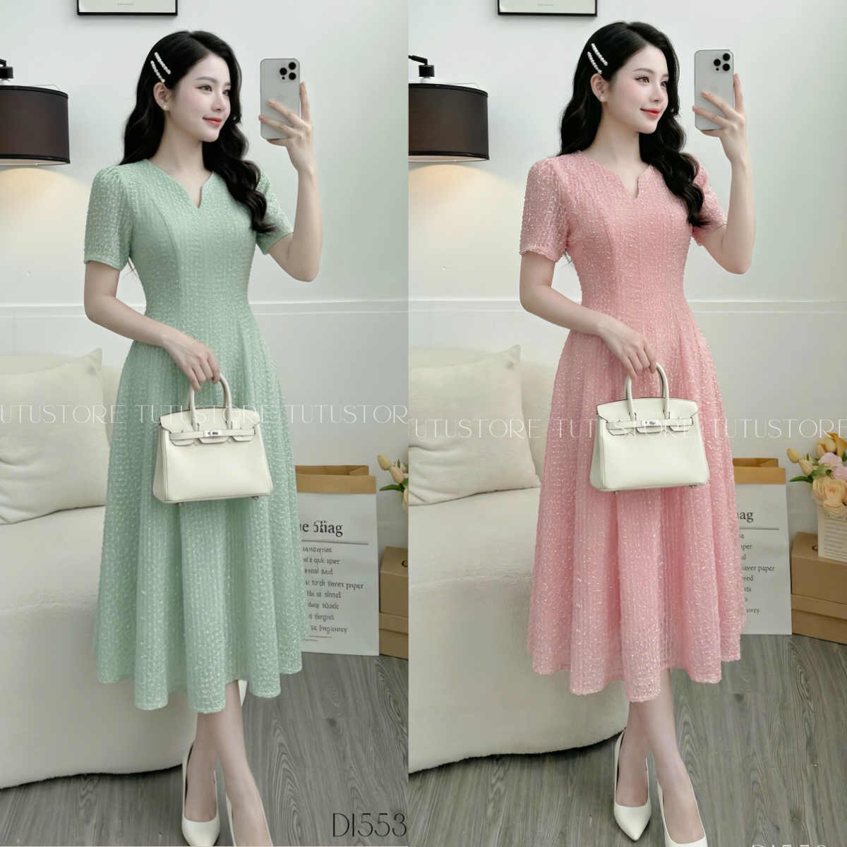 Đầm thiết kế cổ tim đi tiệc TuTu Store - Mã D1553