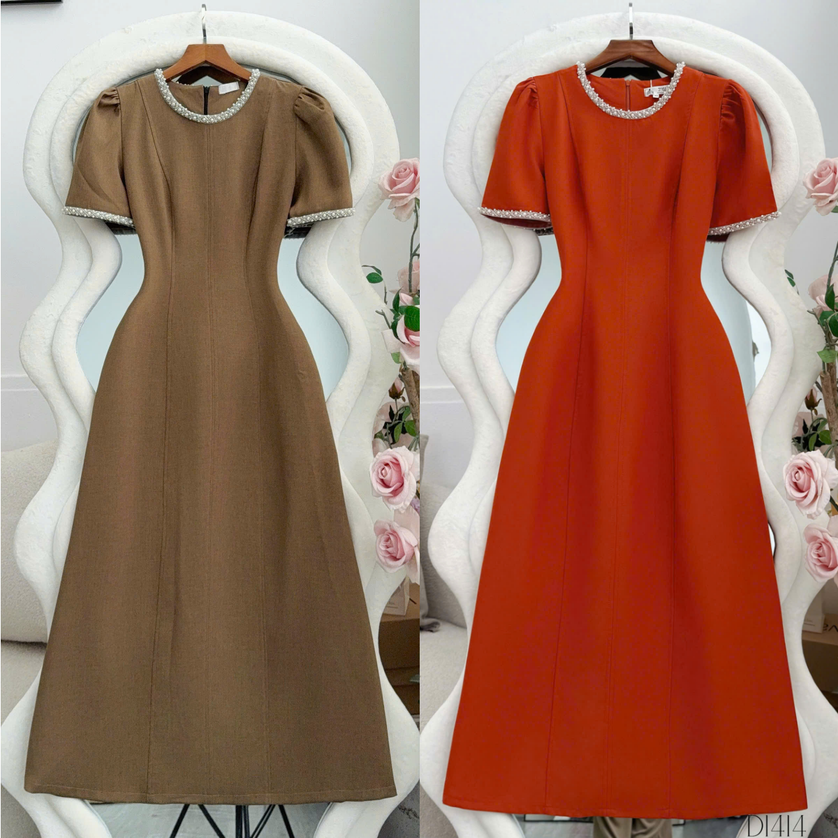 Đầm Cotton Mịn Thiết Kế TuTu Store Phù Hợp Đi Làm Dành Cho Nữ - Mã D1414