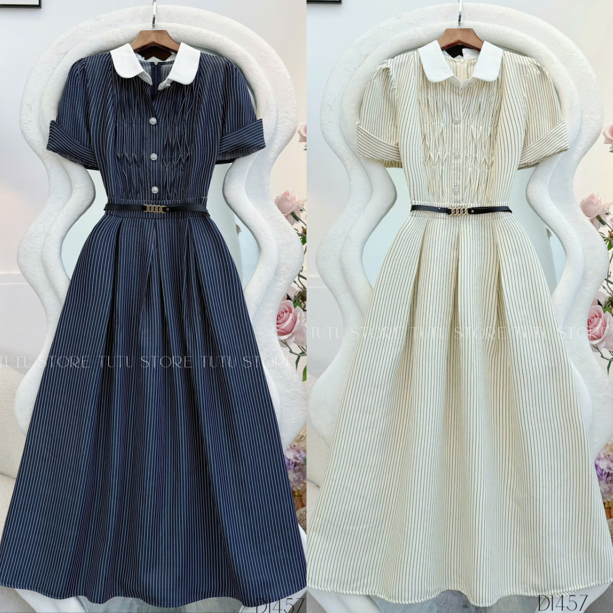 Đầm Bố Cotton Thiết Kế TuTu Store Phù Hợp Đi Tiệc Dành Cho Nữ - Mã D1457