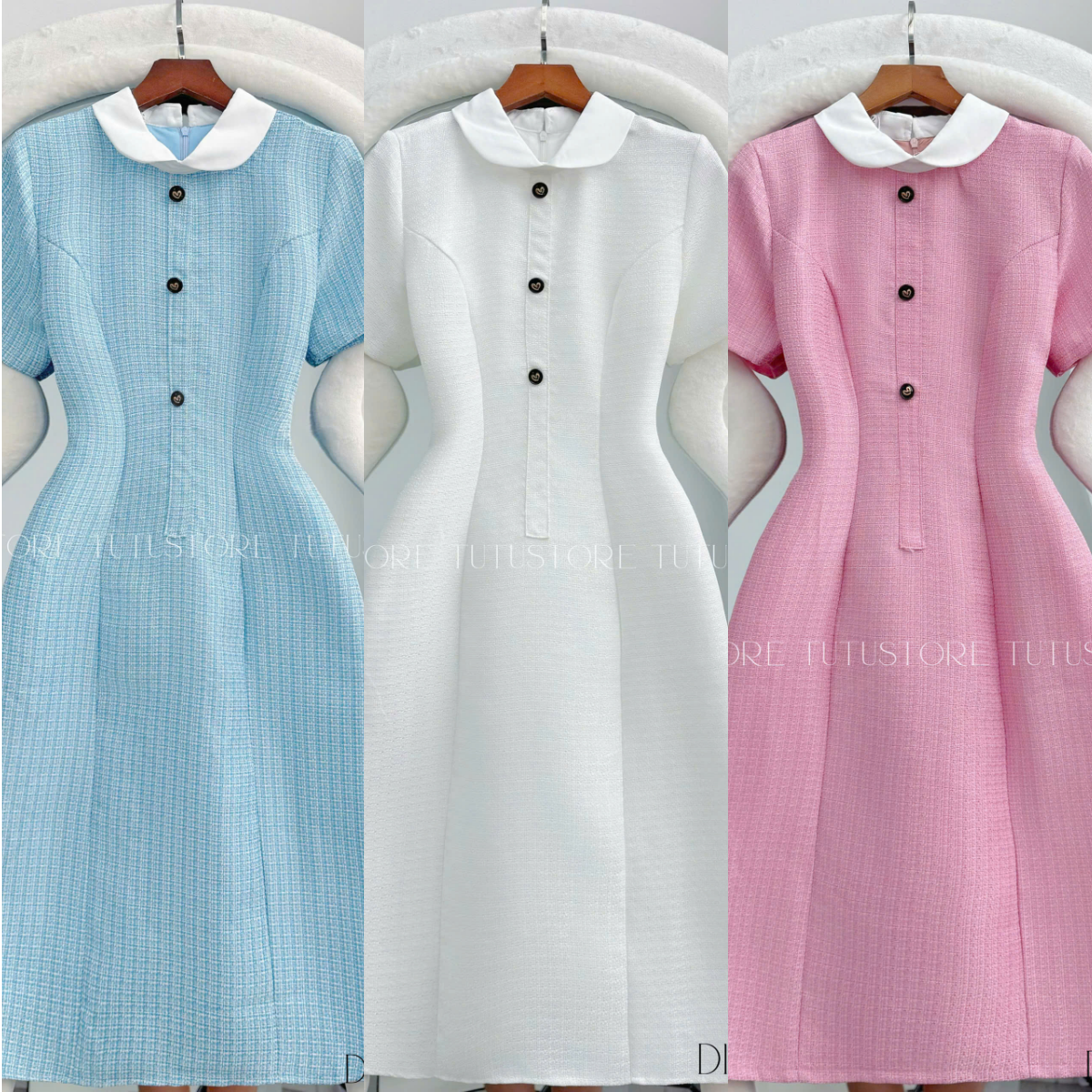 Đầm thiết kế cổ sơ mi tròn đi tiệc TuTu Store - Mã D1493