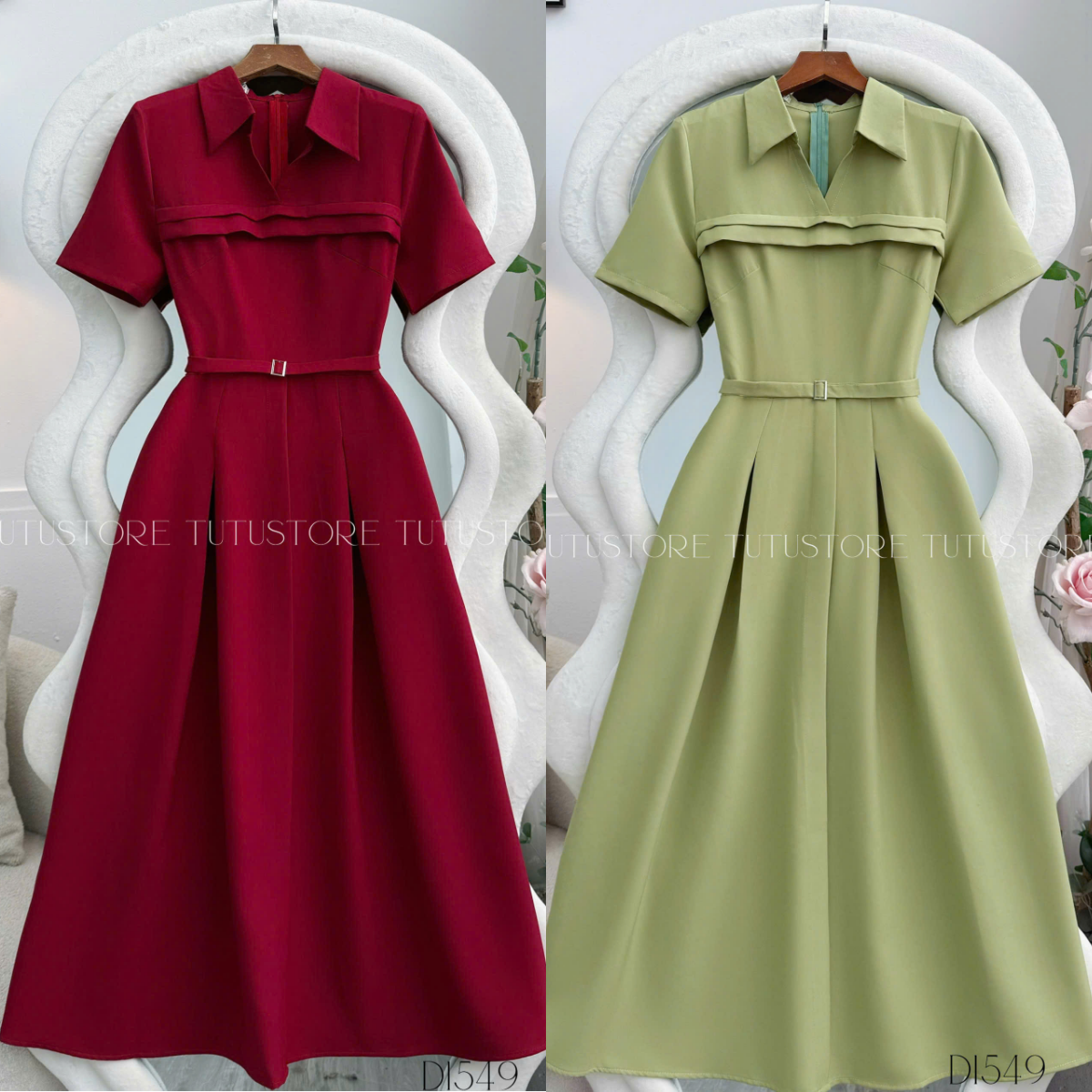 Đầm thiết kế cổ sơ mi dáng dài công sở TuTu Store - Mã D1549