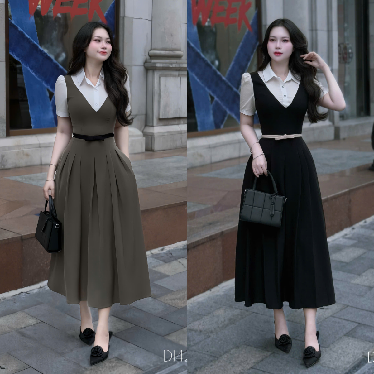 Đầm Cotton Hàn Thiết Kế TuTu Store Phù Hợp Đi Làm Dành Cho Nữ - Mã D1421