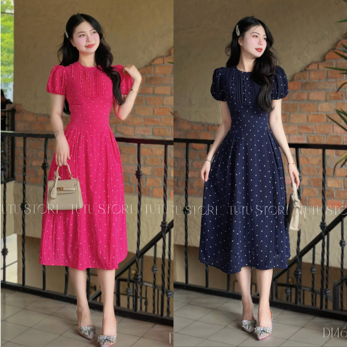 Đầm Voan Hàn Thiết Kế TuTu Store Phù Hợp Công Sở Dành Cho Nữ - Mã D1460
