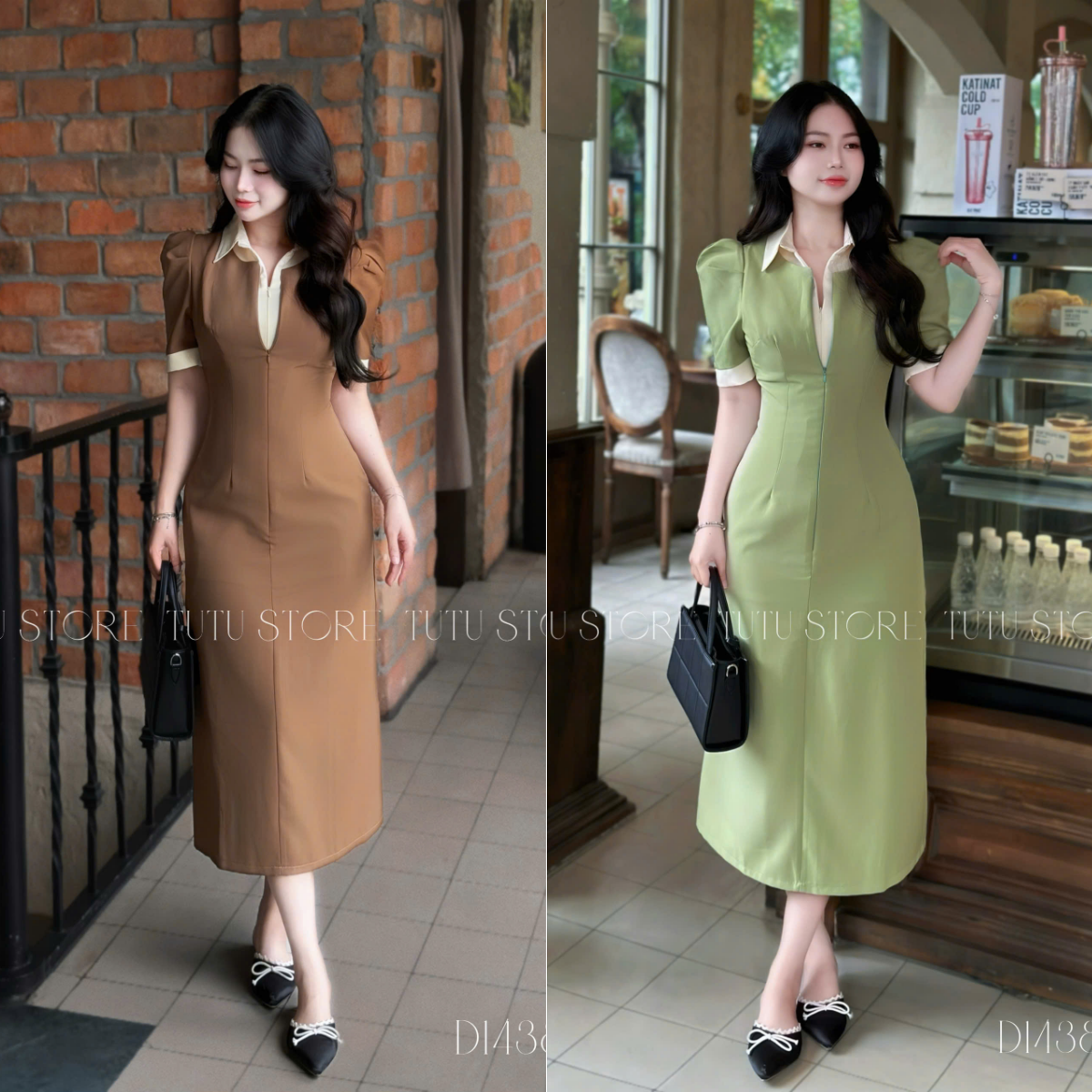 Đầm Cotton Mịn Thiết Kế TuTu Store Phù Hợp Công Sở Dành Cho Nữ - Mã D1438