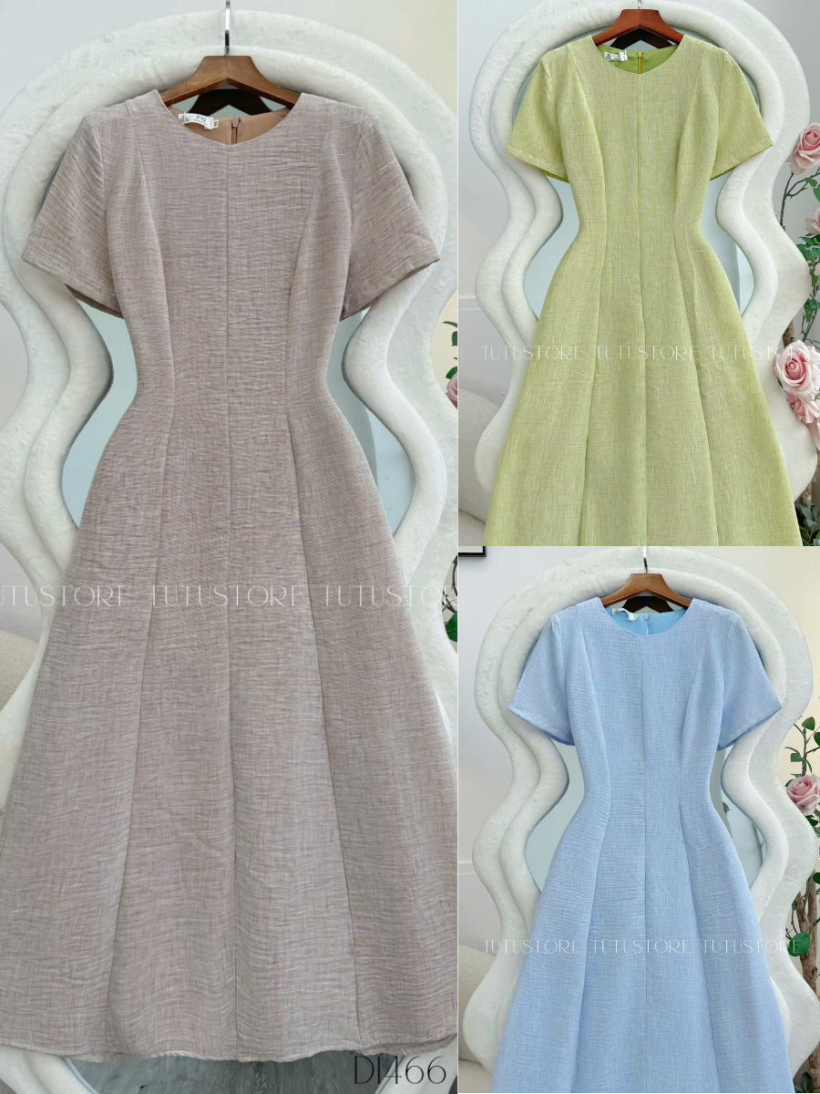 Đầm Linen Xước Thiết Kế TuTu Store Phù Hợp Đi Làm Dành Cho Nữ - Mã D1466