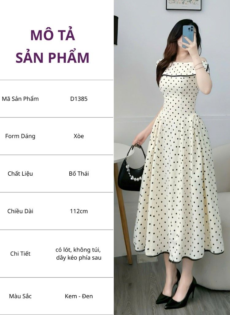 Đầm Bố Thái Thiết Kế TuTu Store Phù Hợp Đi Chơi Dành Cho Nữ - Mã D1385