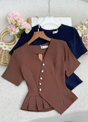 Áo Cotton Hàn Thiết Kế TuTu Store Phù Hợp Đi Làm Dành Cho Nữ - Mã AS607