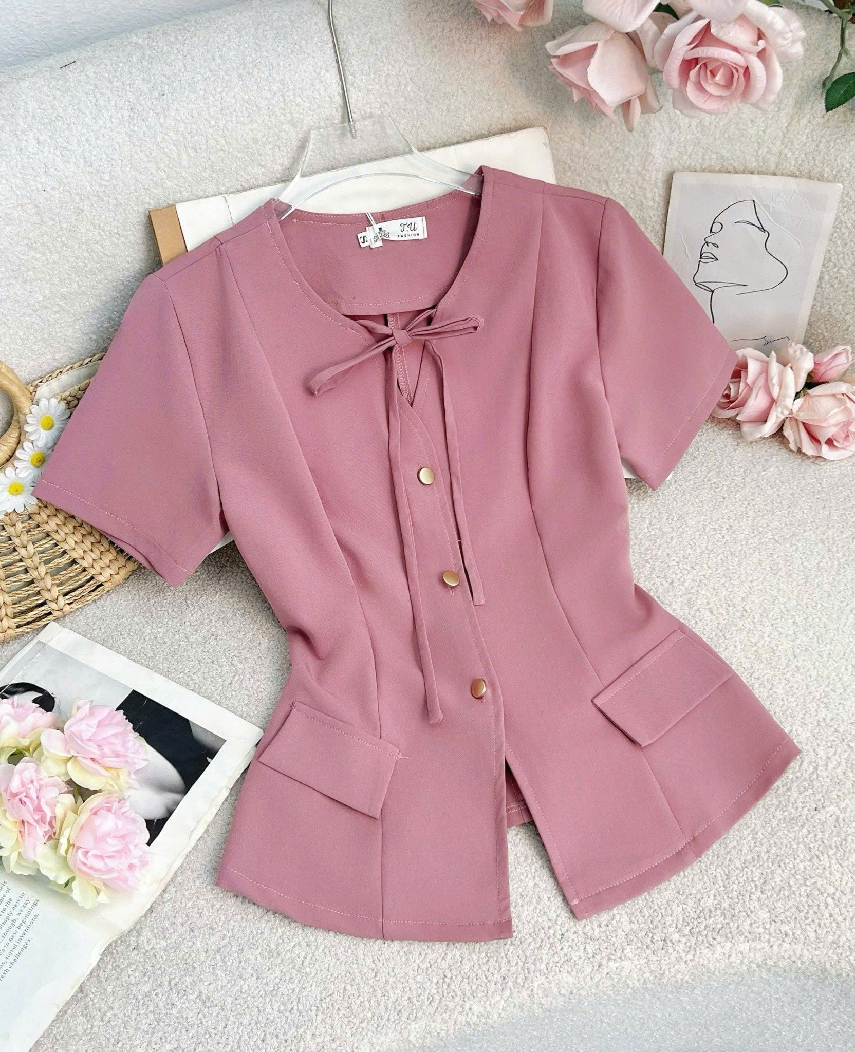 Áo Cotton Hàn Thiết Kế TuTu Store Dành Cho Nữ - Mã A423