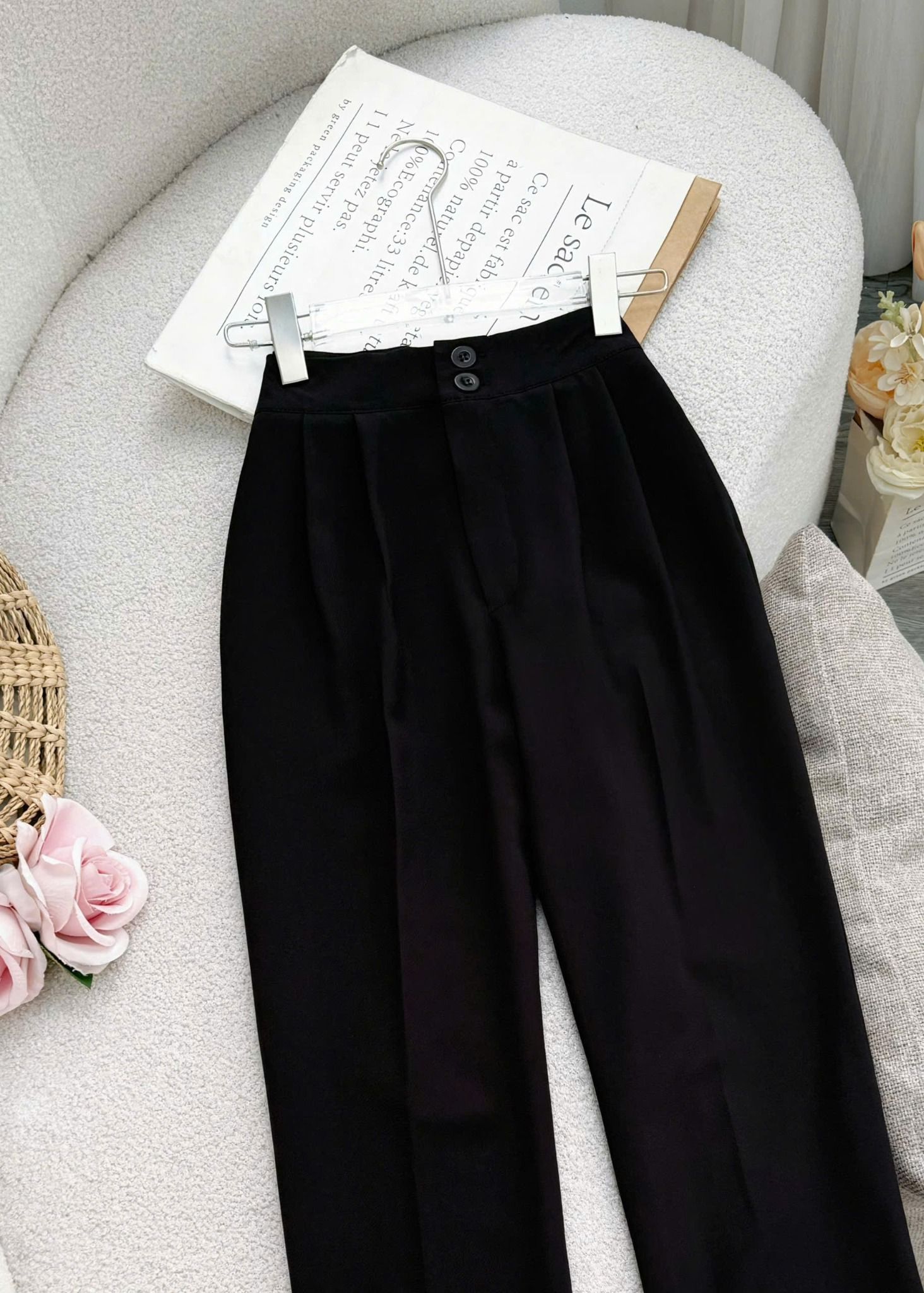 Quần Dài Bố Gân Hàn Quốc Phù Hợp Đi Làm Thiết Kế TuTu Store Dành Cho Nữ - Mã Q128