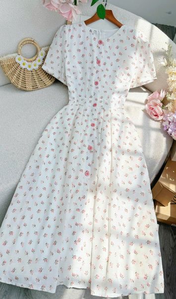 Đầm Linen Gân Thiết Kế TuTu Store Phù Hợp Đi Chơi Dành Cho Nữ - Mã D1290