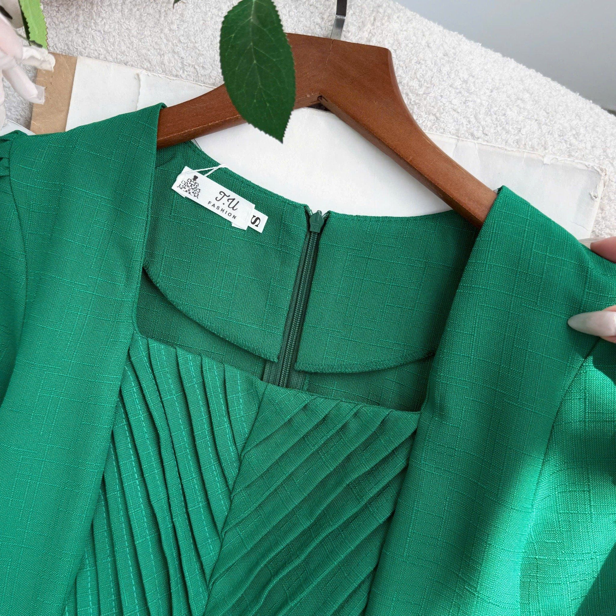 Đầm Linen Gân Thiết Kế TuTu Store Phù Hợp Đi Làm Dành Cho Nữ - Mã D1268