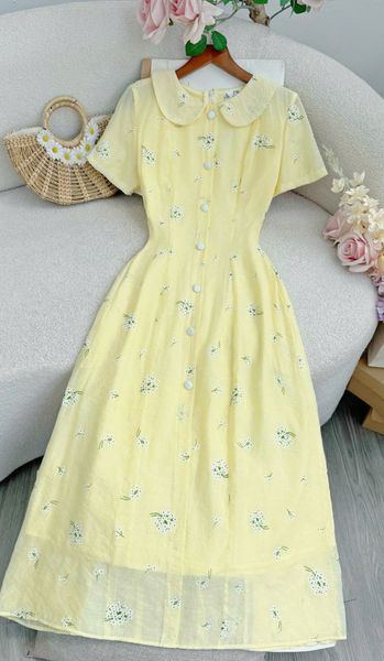 Đầm Tơ Linen Thiết Kế TuTu Store Phù Hợp Đi Chơi Dành Cho Nữ - Mã D1301