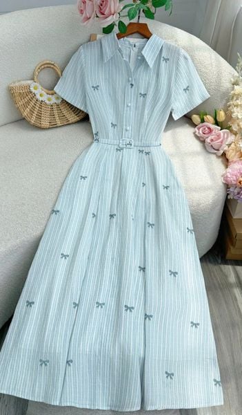 Đầm Linen Gân Thiết Kế TuTu Store Phù Hợp Đi Chơi Dành Cho Nữ - Mã D1281